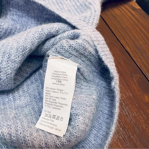 J. Crew Ribbed V-Neck Cardigan Sweater Alpaca Blend Heather River Blue - Picture 9 of 9